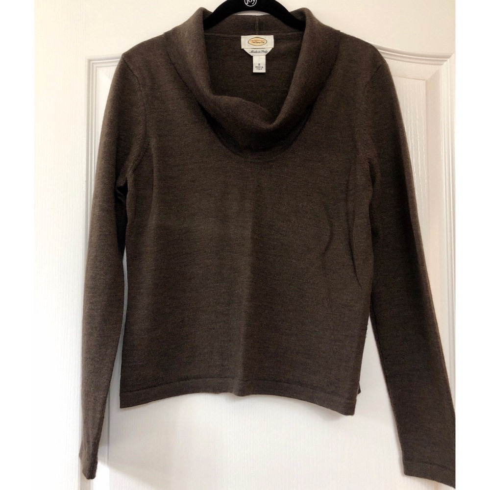 Talbots Brown Merino Wool Cowl Neck Sweater